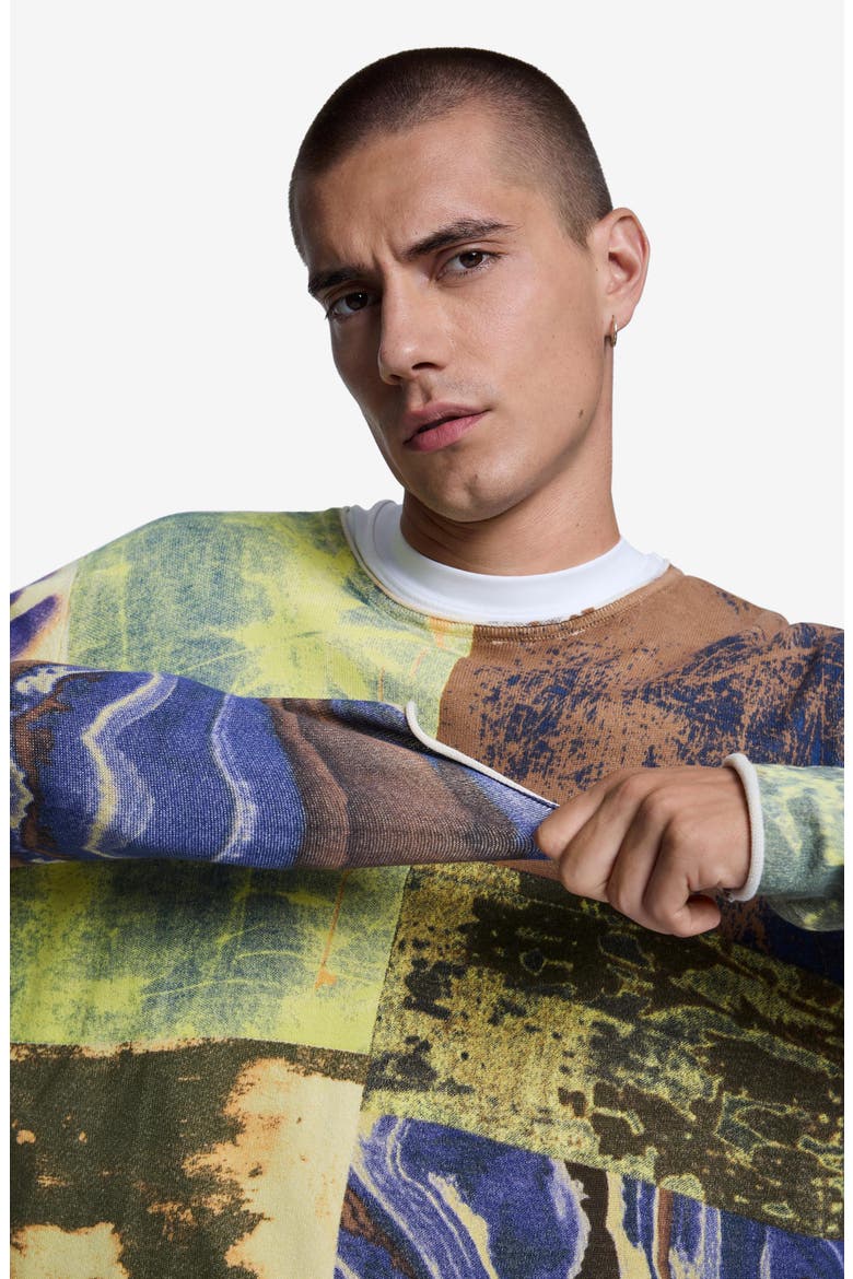 Graphic Cotton Sweatshirt, Alternate, color, MILITARY GREEN