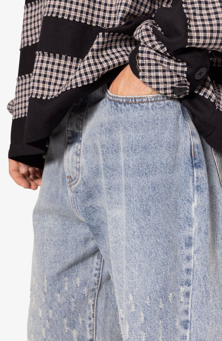 mnml Ultra Baggy Ripped Distressed Jeans, Alternate, color, 