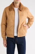 Rainforest Bonded Faux Suede Bomber Jacket with Faux Fur Collar