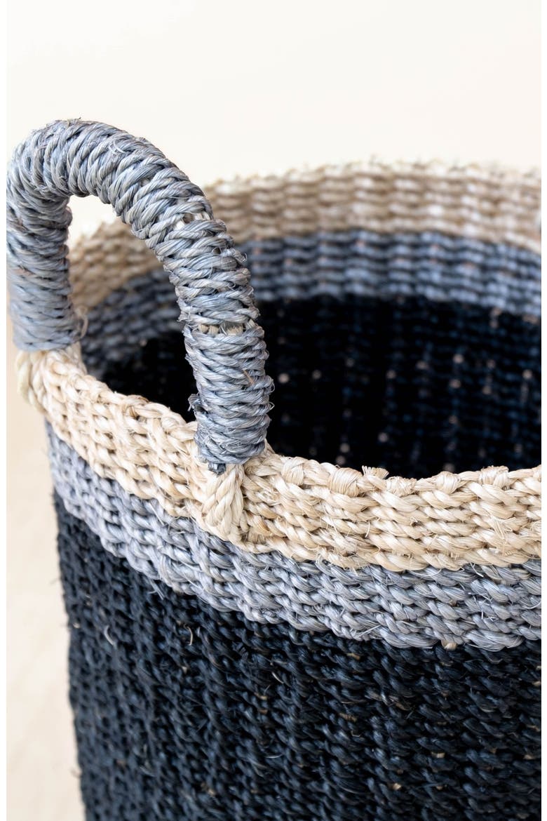 Cylinder Vase Basket with Handles, Alternate, color, Black