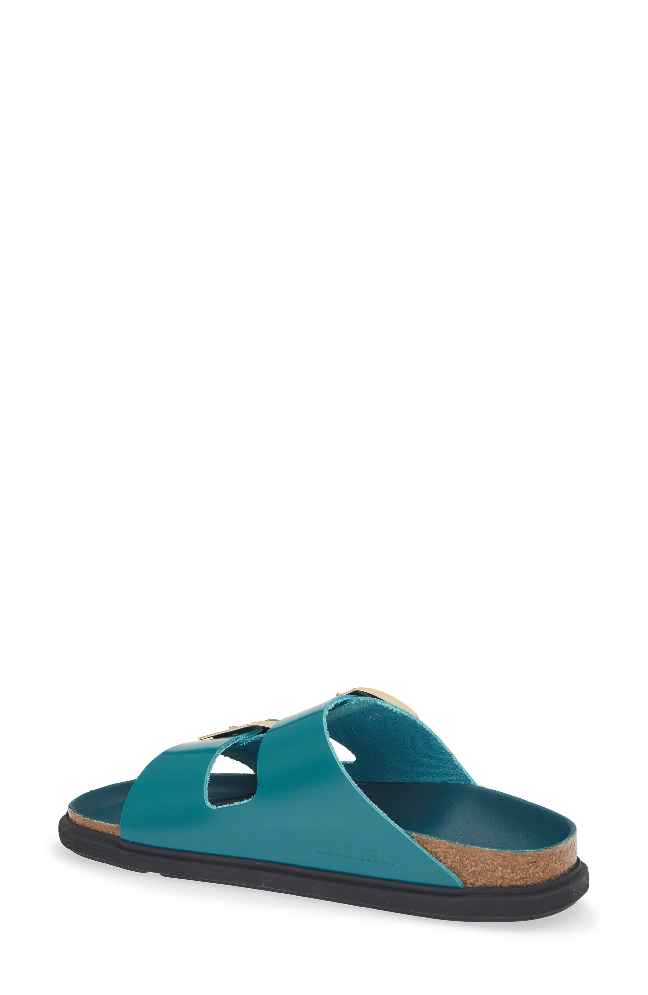 Arizona Droplet Buckle Slide Sandal, Alternate, color, HIGH SHINE DARK TEAL