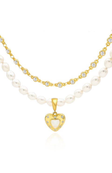 Lolita Two-Strand Freshwater Pearl Pendant Necklace