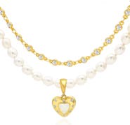 LA MENO Lolita Two-Strand Freshwater Pearl Pendant Necklace