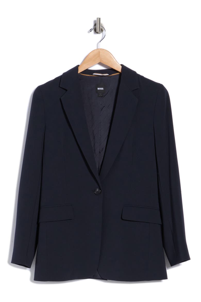 Structured Blazer, Main, color, DARK BLUE