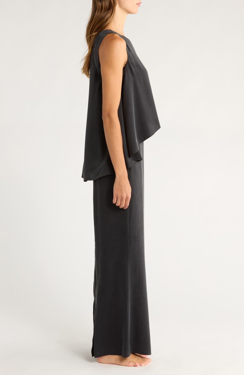 Lunya Washable Silk Pajamas, Alternate, color, Immersed Black