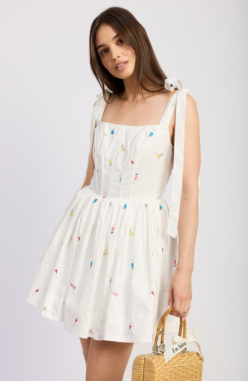 En Saison Nellie Embroidered Cotton Poplin Minidress