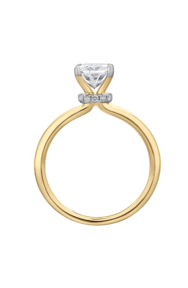 LuvMyJewelry Tia 14K Gold Radiant Lab Grown Diamond Hidden Halo Ring - 2.1 Ct, Alternate, color, 14K Yellow Gold