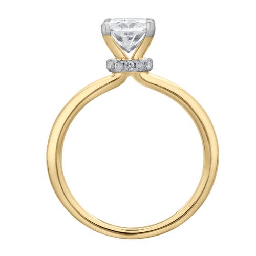LUVMYJEWELRY LUVMYJEWELRY TIA 14K GOLD RADIANT LAB GROWN DIAMOND HIDDEN HALO RING
