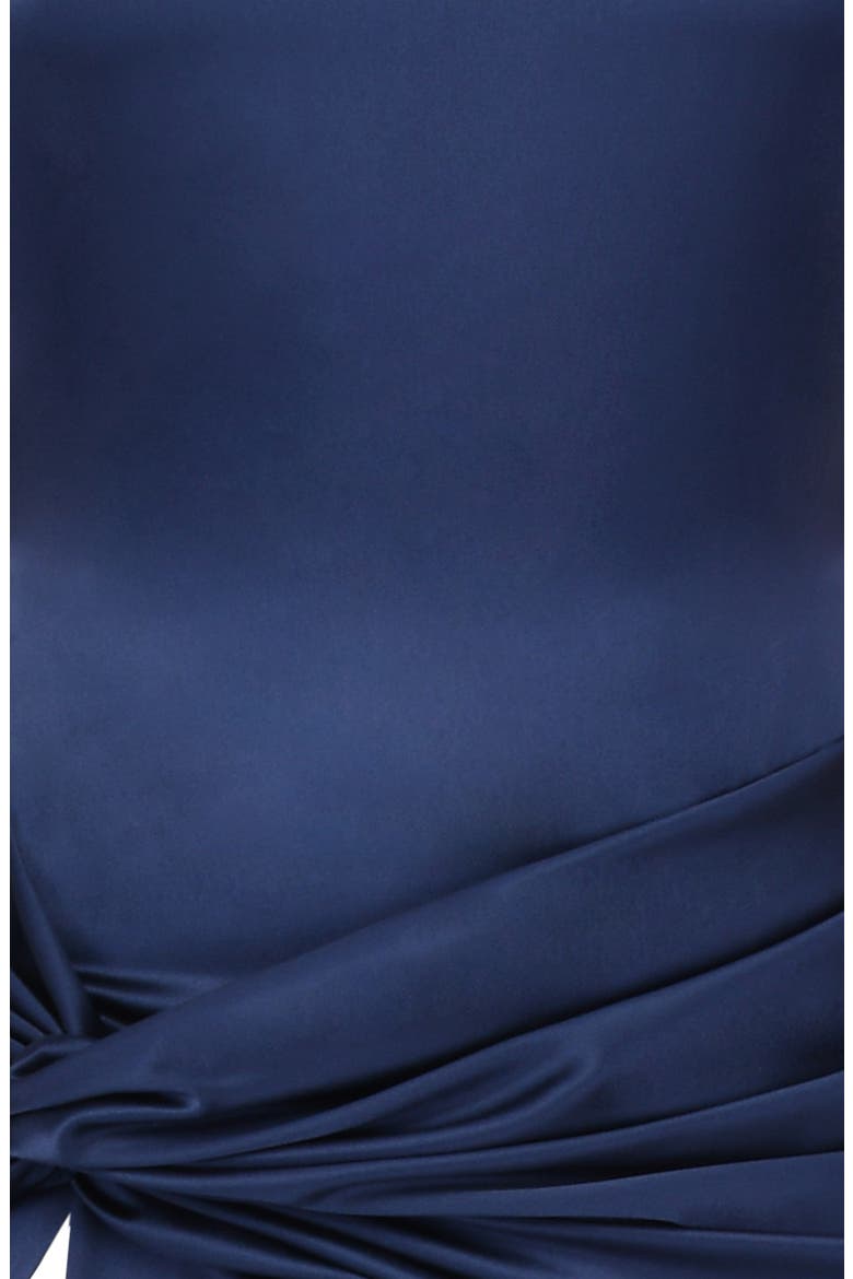 Roxanne Slit Satin Maxi Dress, Alternate, color, NAVY