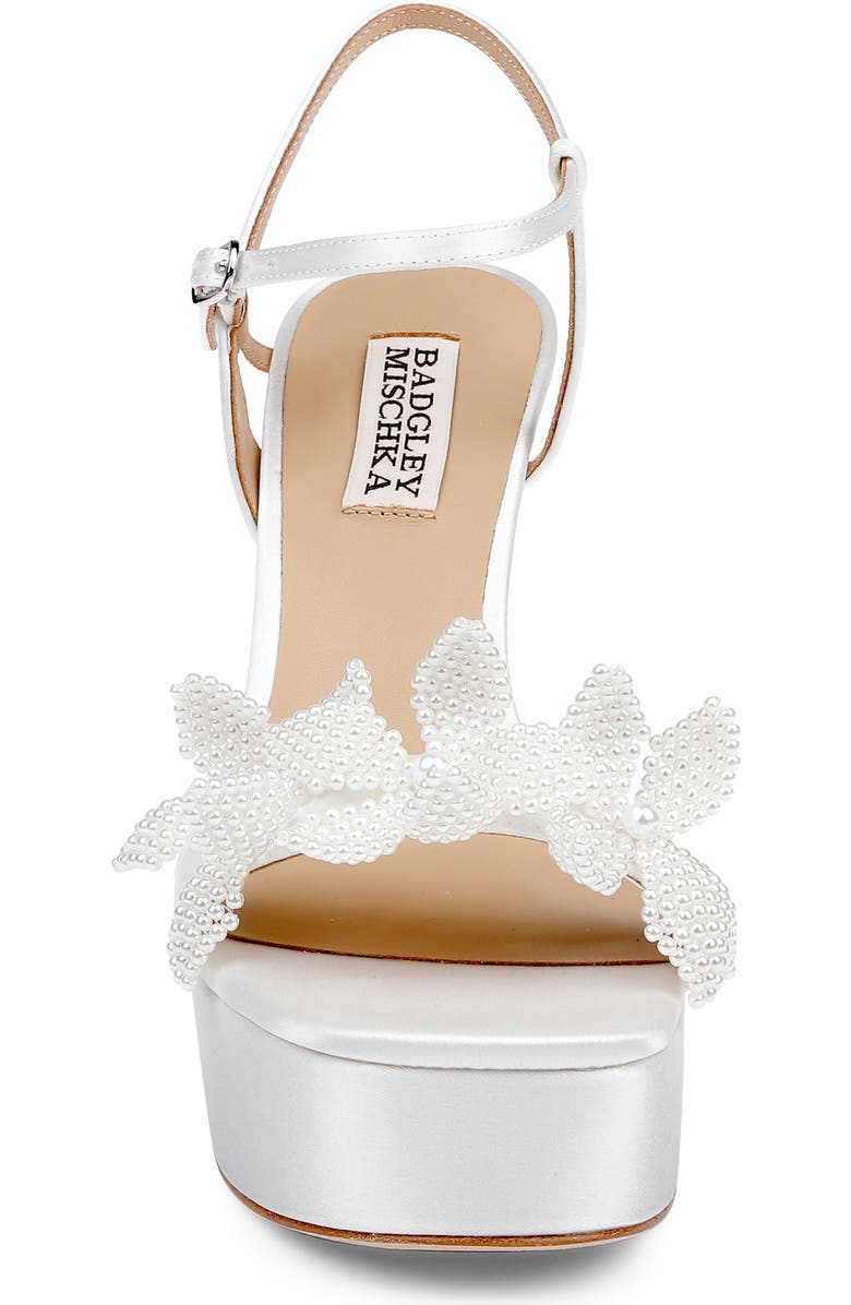 Badgley Mischka Collection Wicket Ankle Strap Platform Sandal, Alternate, color, White Satin