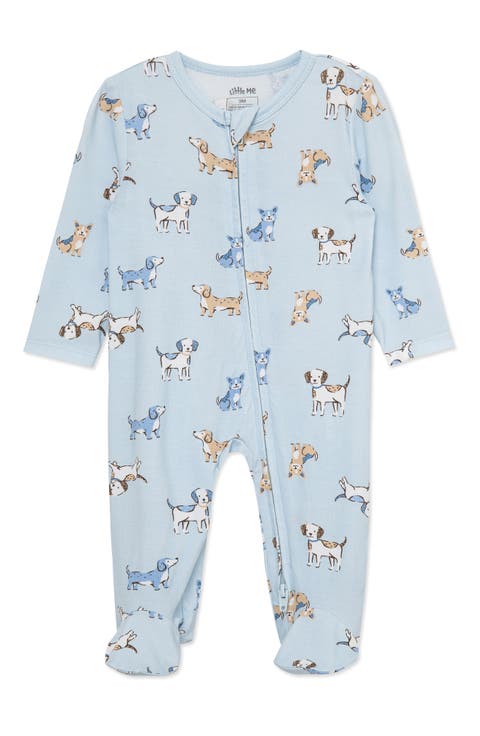 Puppy Play Stretch Viscose Zip Footie (Baby) (Nordstrom Exclusive)