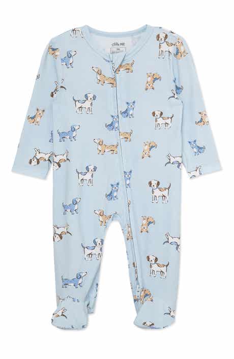 Little Me Puppy Play Stretch Viscose Zip Footie