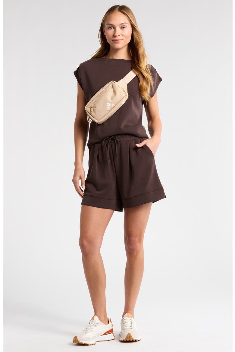 Soft Luxe Knit Gathered Shoulder Top, Alternate, color, BROWN MOLE'