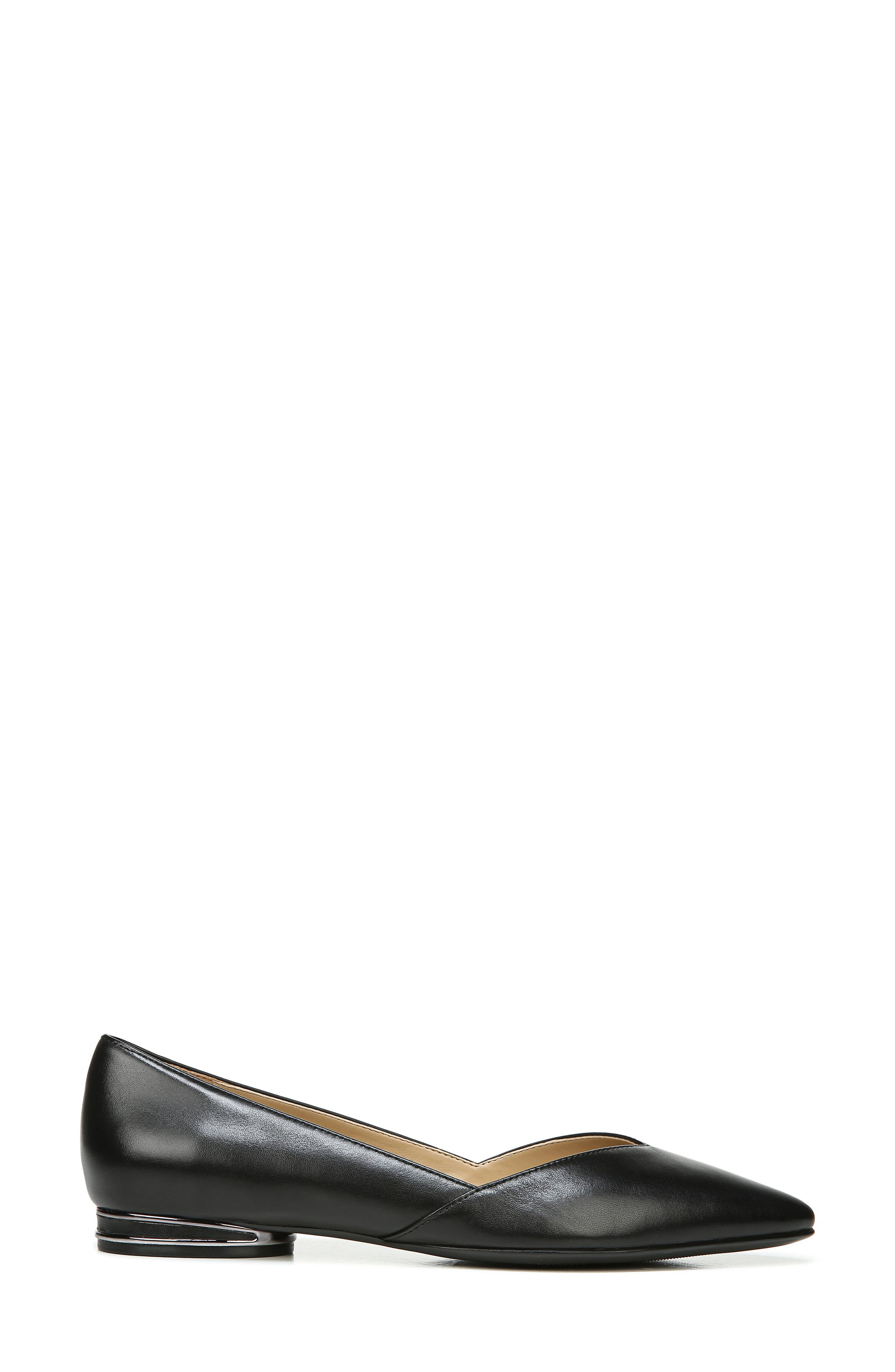 Naturalizer Havana Pointed Toe Flat, Alternate, color, Black Leather