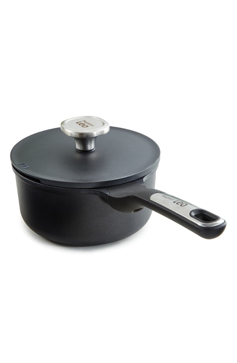 BergHOFF Leo Phantom 2.1-Quart Saucepan with Lid, Main, color, Black