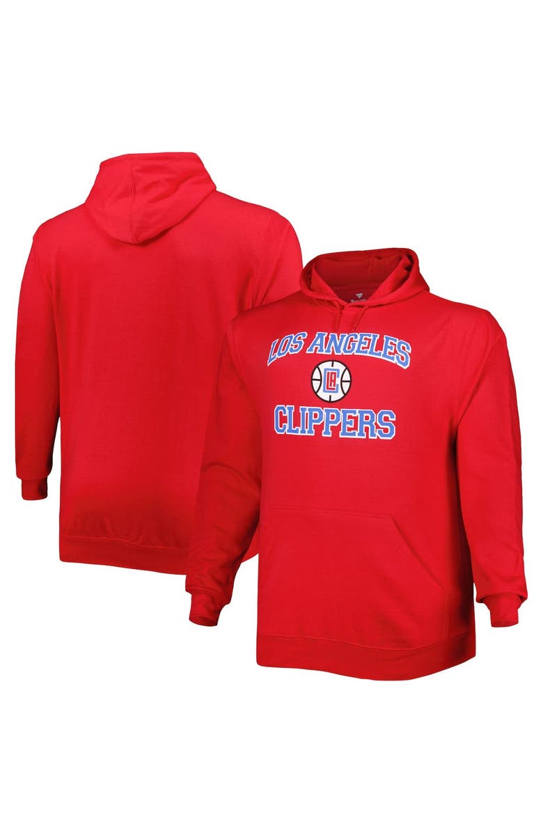 PROFILE Men's Red LA Clippers Big & Tall Heart & Soul Pullover Hoodie, Main, color, 