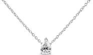 Haus of Brilliance 14K White Gold 1/10 Cttw Pear Shape Lab Grown Diamond Solitaire Pendant Necklace