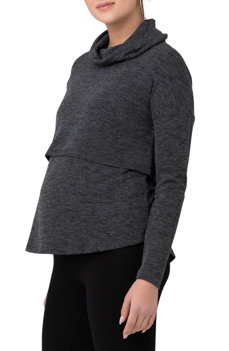 Ripe Maternity Cameron Turtleneck Long Sleeve Maternity/Nursing Top, Alternate, color, 