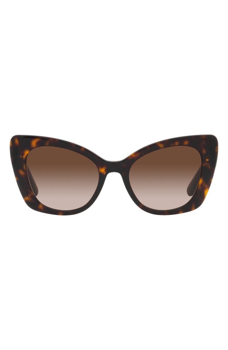 Dolce&Gabbana 53mm Gradient Butterfly Sunglasses, Main, color, Havana