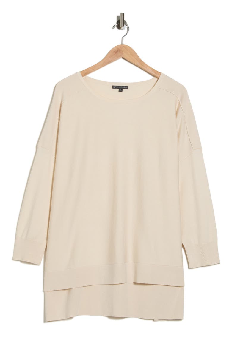 Boatneck Drop Shoulder Tunic, Alternate, color, CREAM