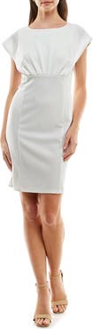 Nina Leonard Cap Sleeve Sheath Dress