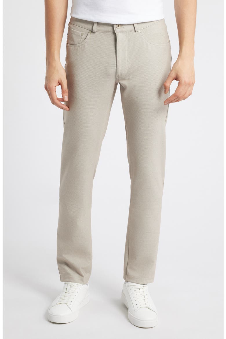 Chuck Hi-Flex Modern Fit Houndstooth Five-Pocket Pants, Main, color, BEACH