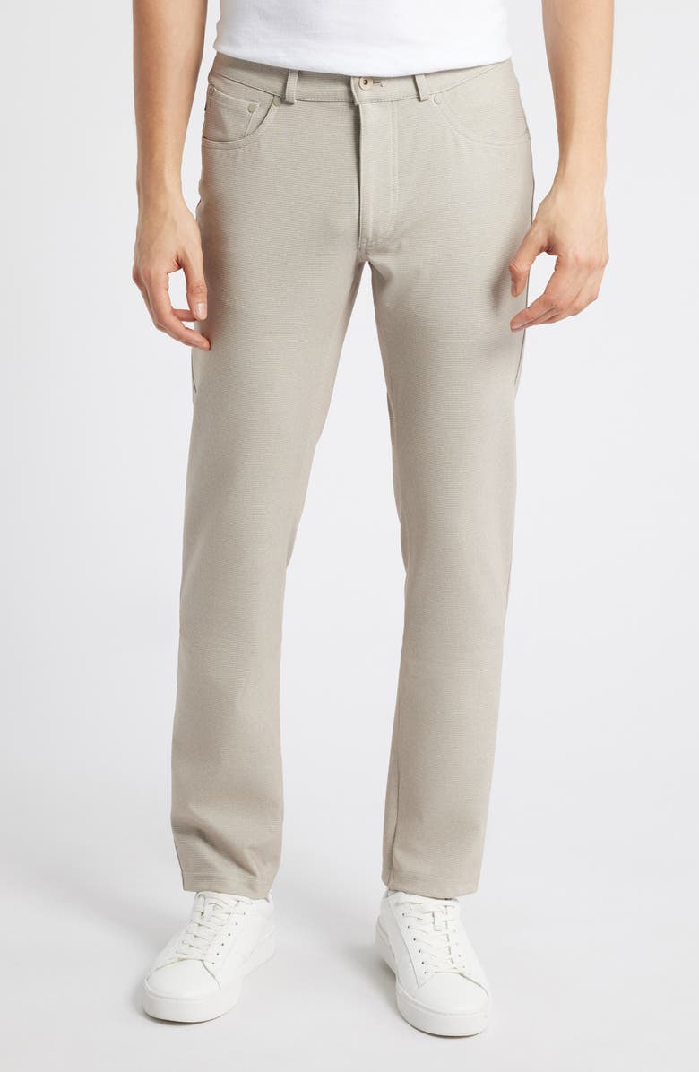 Brax Chuck Hi-Flex Modern Fit Houndstooth Five-Pocket Pants, Main, color, Beach