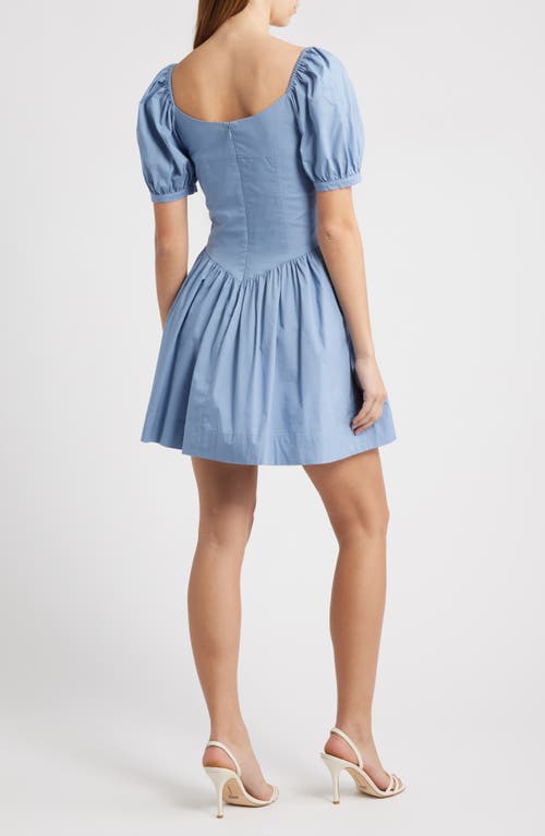 Wayf Fiona Short Sleeve Minidress In Blue