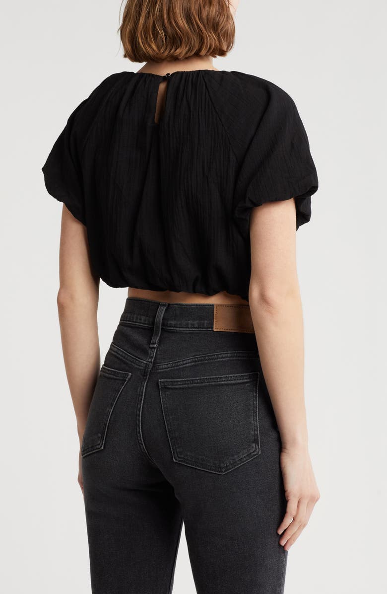Love By Design Anna Bubble Hem Crop Top, Alternate, color, Black