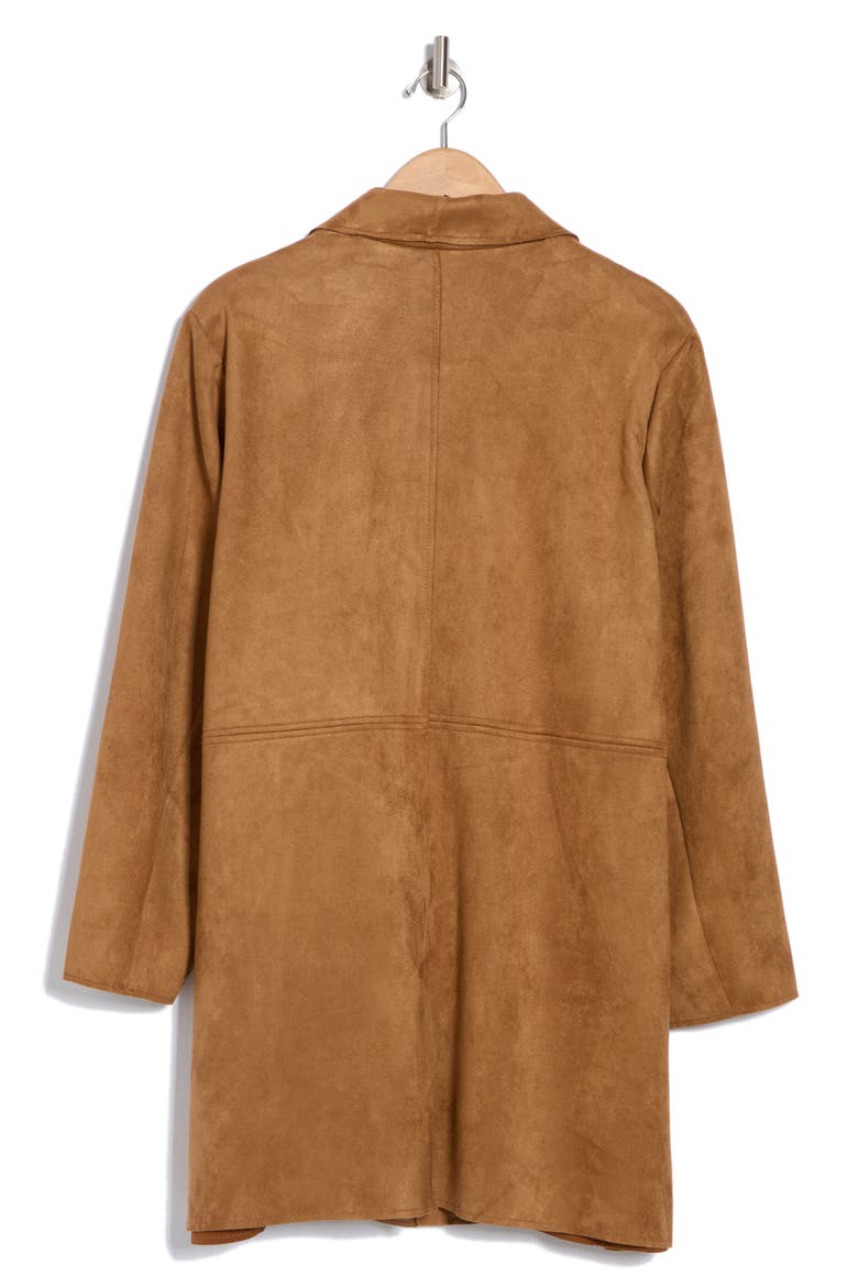 Faux Suede Coat, Alternate, color, TOBACCO