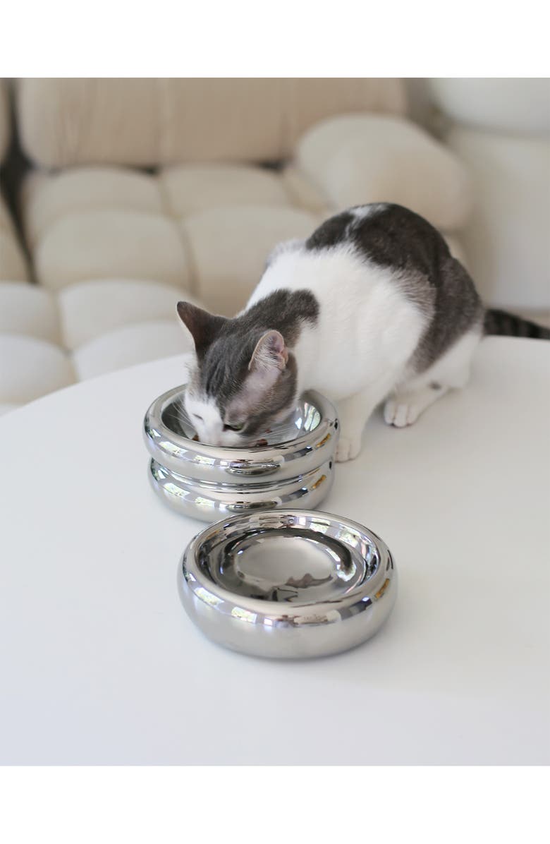 Catenary Halo Chrome Cat Bowl, Alternate, color, Chrome