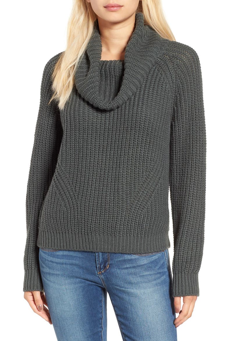 Cowl Neck Pullover Sweater, Main, color, GREY URBAN