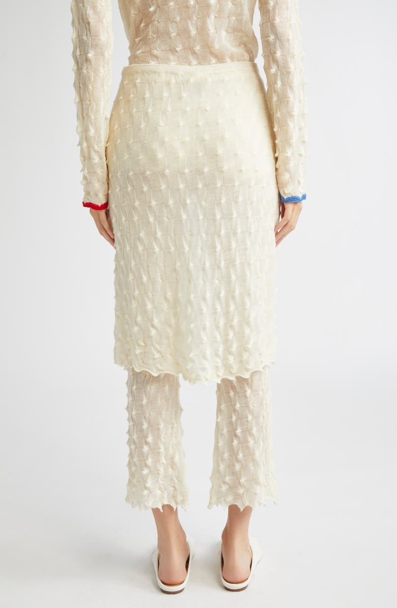 YanYan Borlor Checkerboard Knit Wool Skirt Pants, Alternate, color, Ivory