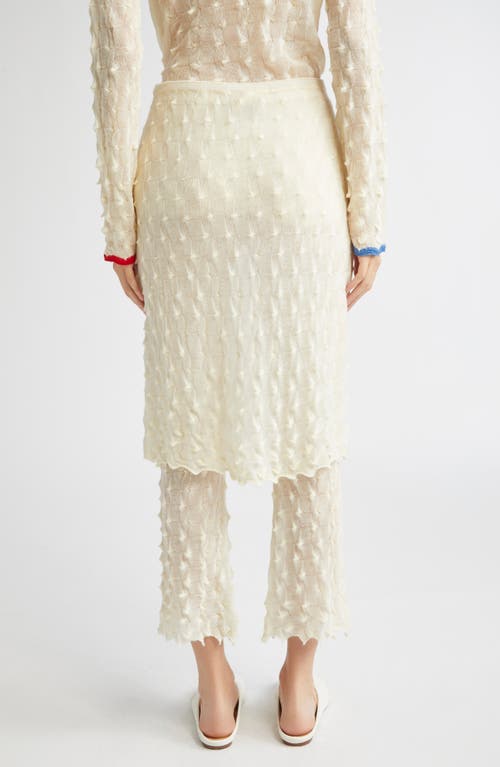 Yanyan Borlor Checkerboard Knit Wool Skirt Pants In Neutral