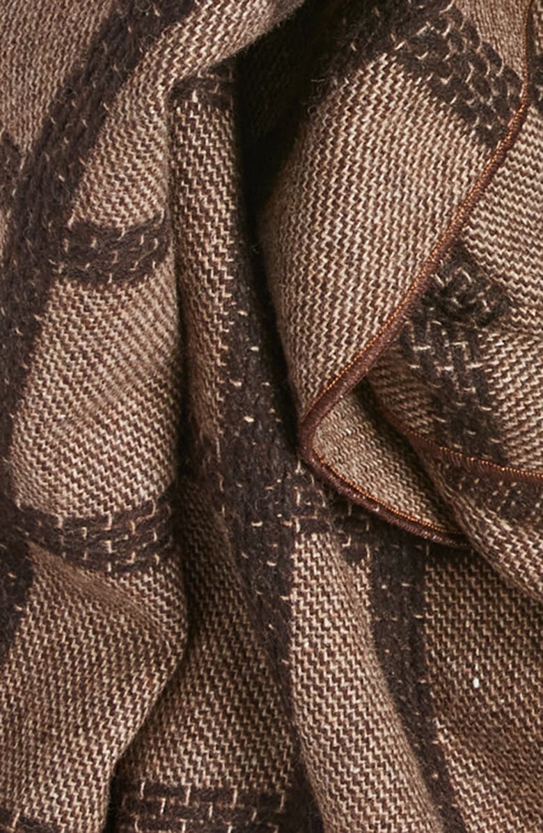 CLIFTON WILSON Windowpane Check Wool Scarf, Alternate, color, Brown