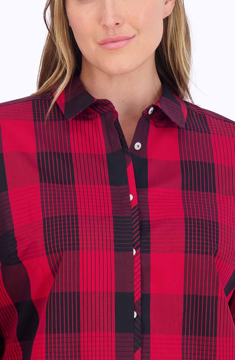Foxcroft Charlie Buffalo Plaid Button-Up Shirt, Alternate, color, 