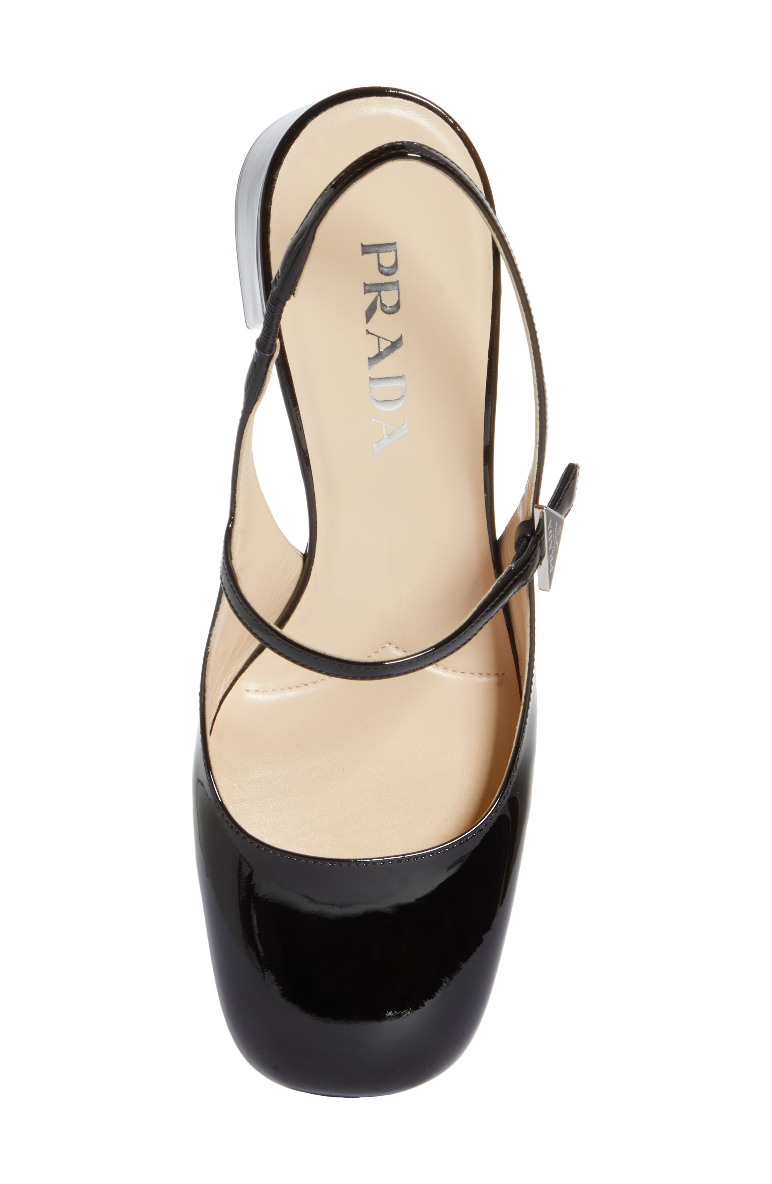 Prada Décoletté Logo Slingback Mary Jane Pump, Alternate, color, 