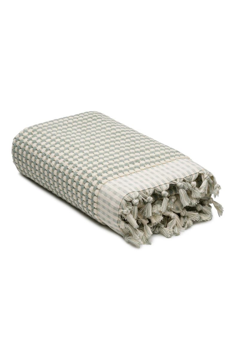 Dots Turkish Cotton Terry Bath Towel, Main, color, Sage Green