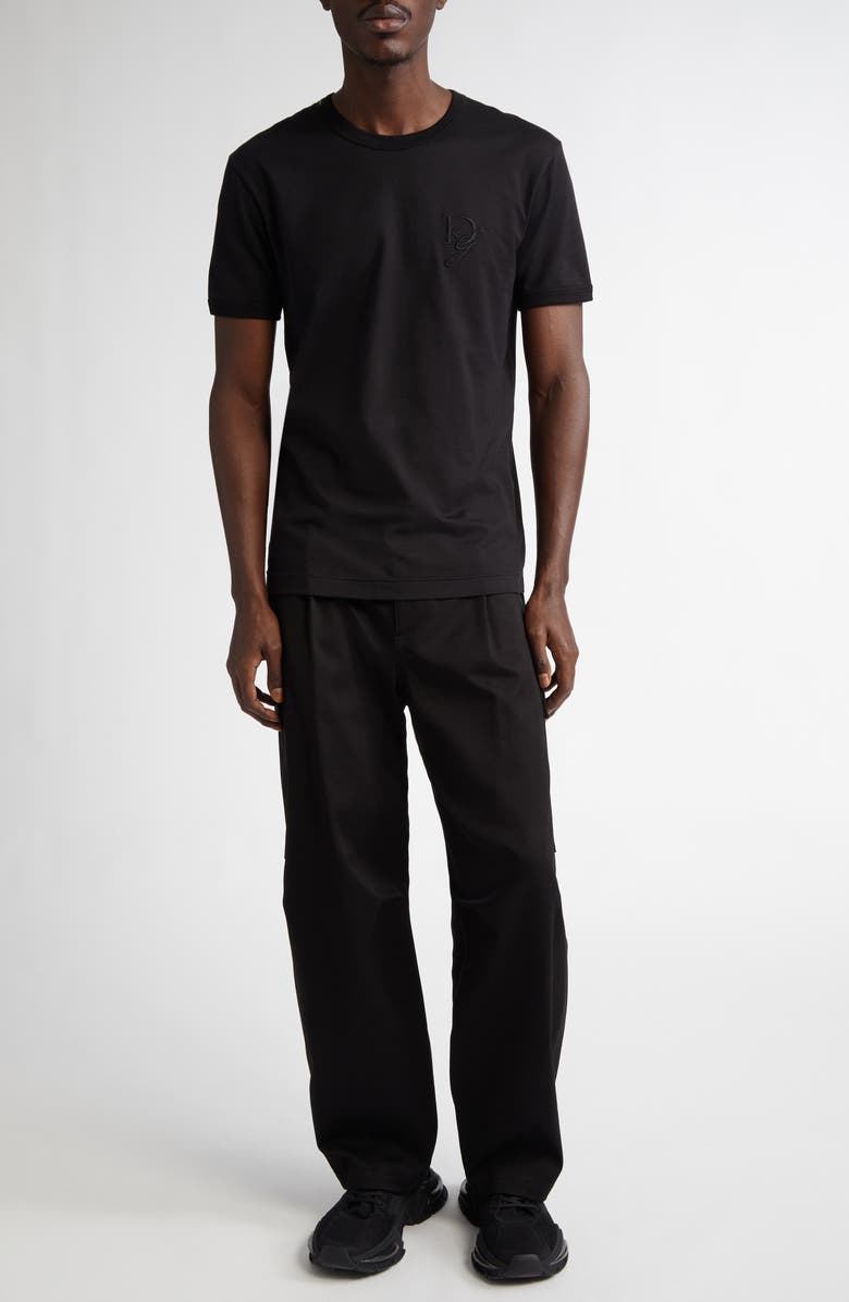 Dolce&Gabbana Embroidered Logo Cotton T-Shirt, Alternate, color,