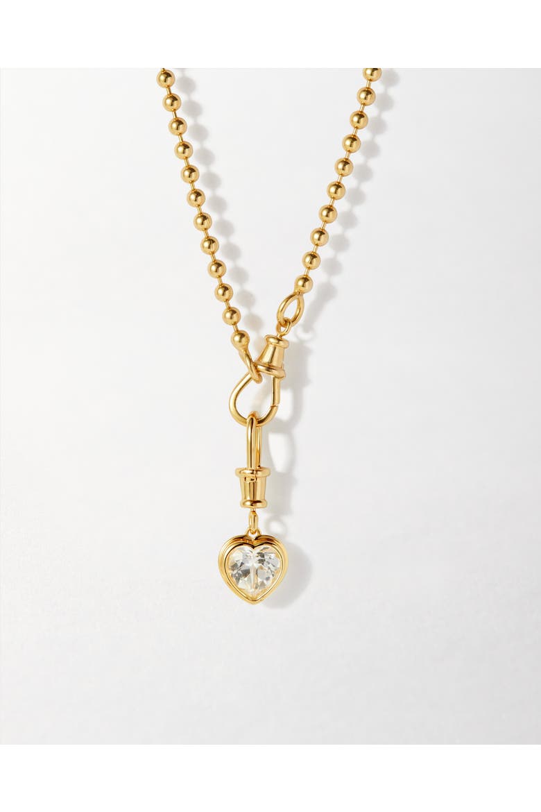 Heart White Sapphire Necklace, Main, color, White Sapphire