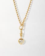 Edge of Ember Heart White Sapphire Necklace