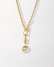 Edge of Ember Heart White Sapphire Necklace