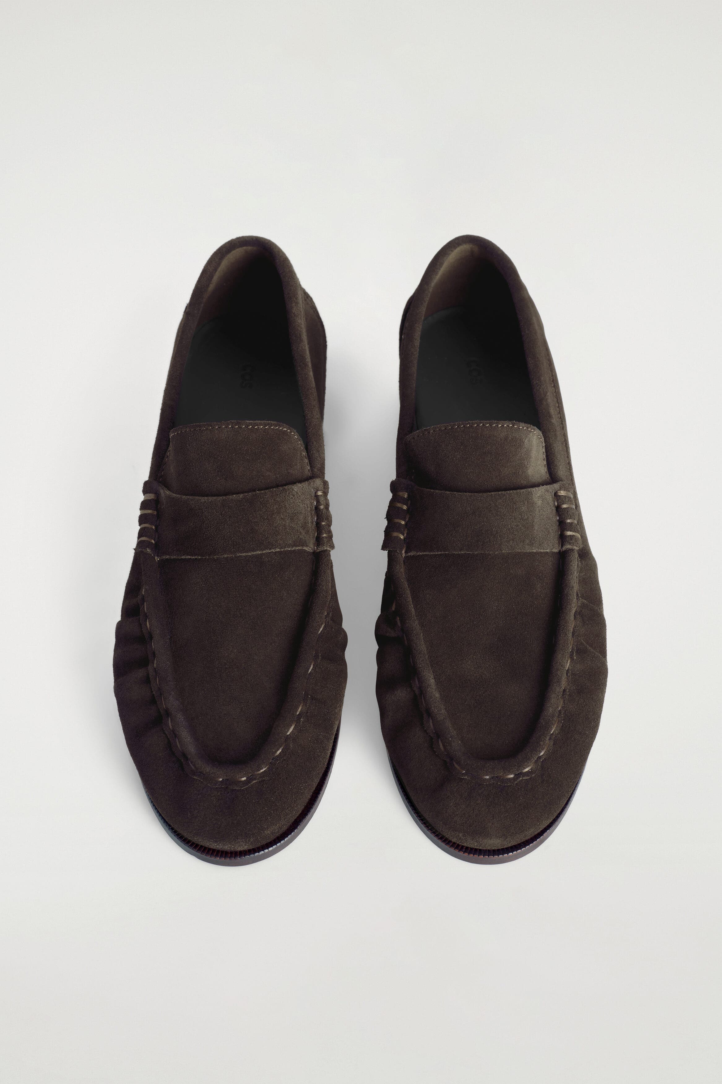Split Suede Moccasin Loafers, Alternate, color, BROWN