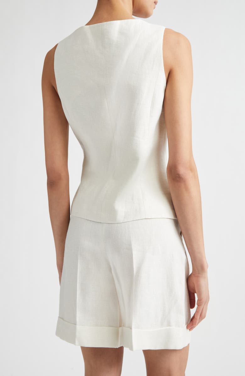 Eleventy Linen Blend Bateau Neck Vest, Alternate, color, 00 Ivory