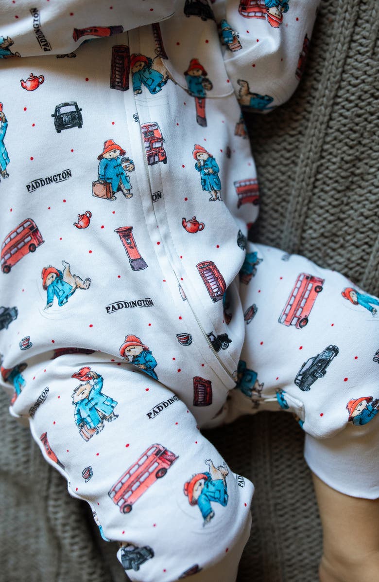 L'ovedbaby London Paddington Organic Cotton Zip Romper, Alternate, color, London Paddington