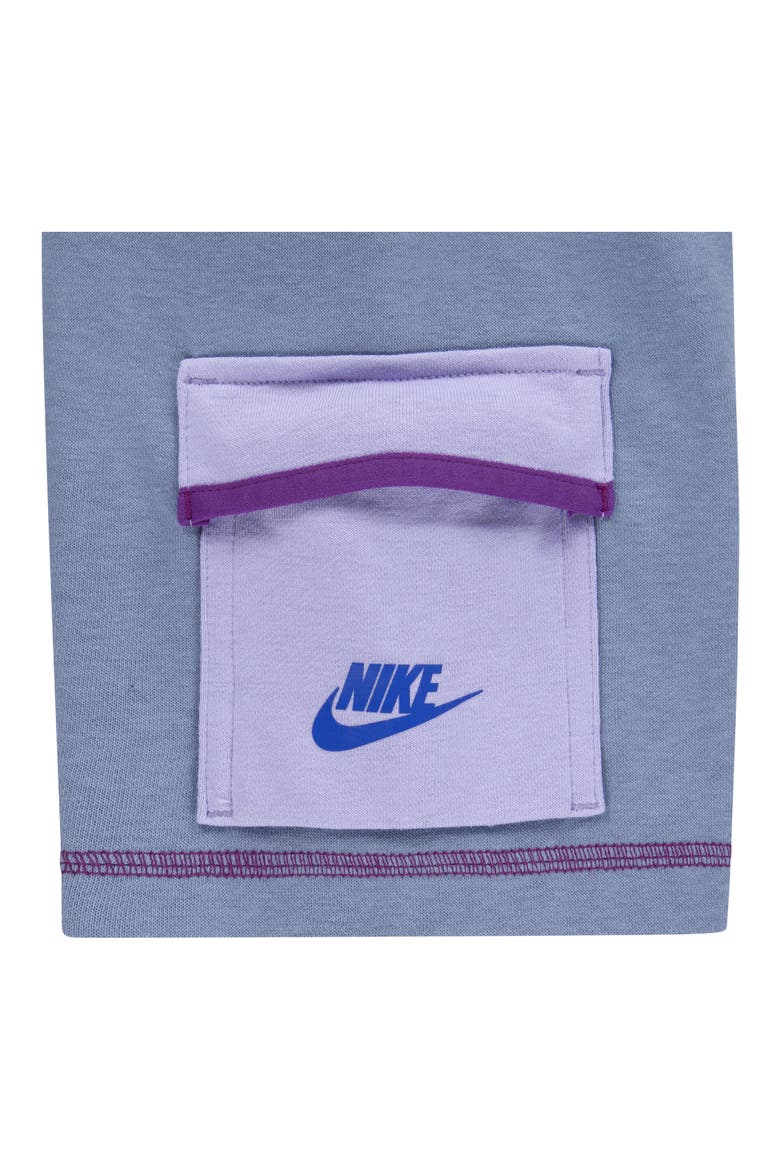 Kids' Swoosh Graphic T-Shirt & Knit Cargo Shorts Set, Alternate, color, ASHEN SLATE