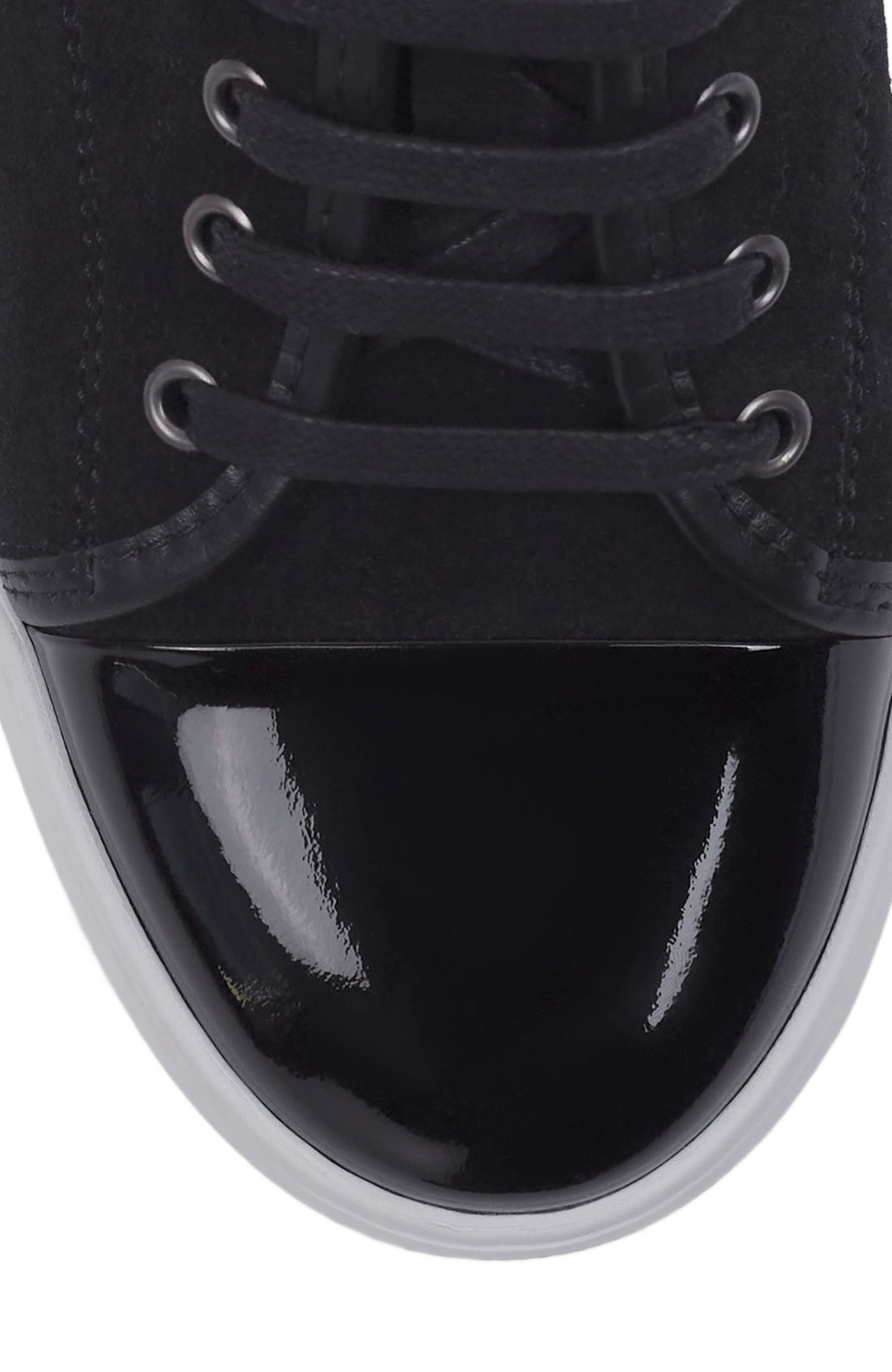 Lanvin DBB1 SNEAKERS IN SUEDE AND PATENT LEATHER, Alternate, color, Black