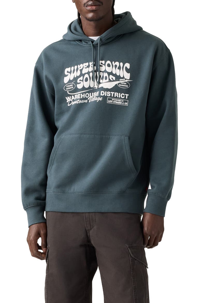 Logo Graphic Hoodie, Main, color, SUPER SONIC SOUND DARK SLATE