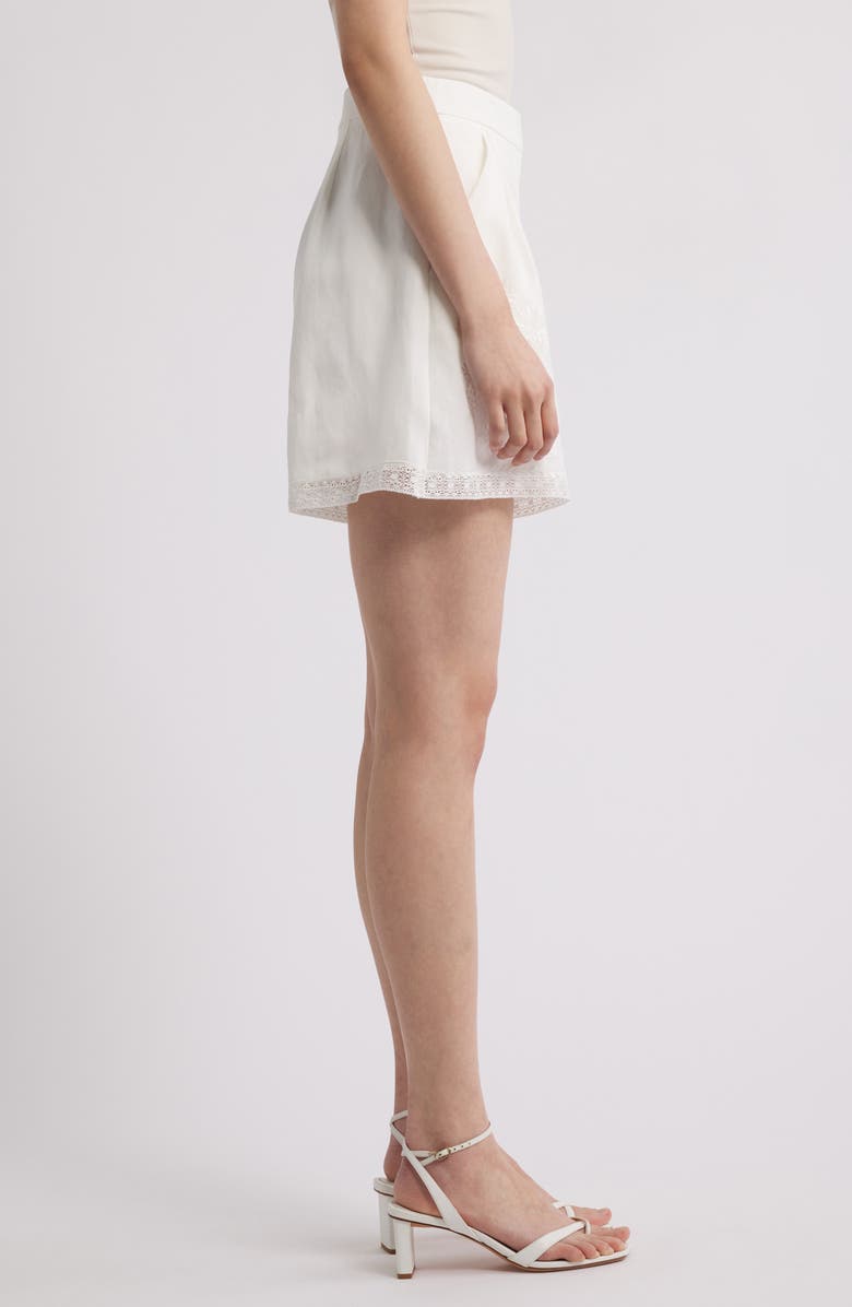 KOBI HALPERIN Embroidered Shorts, Alternate, color, White