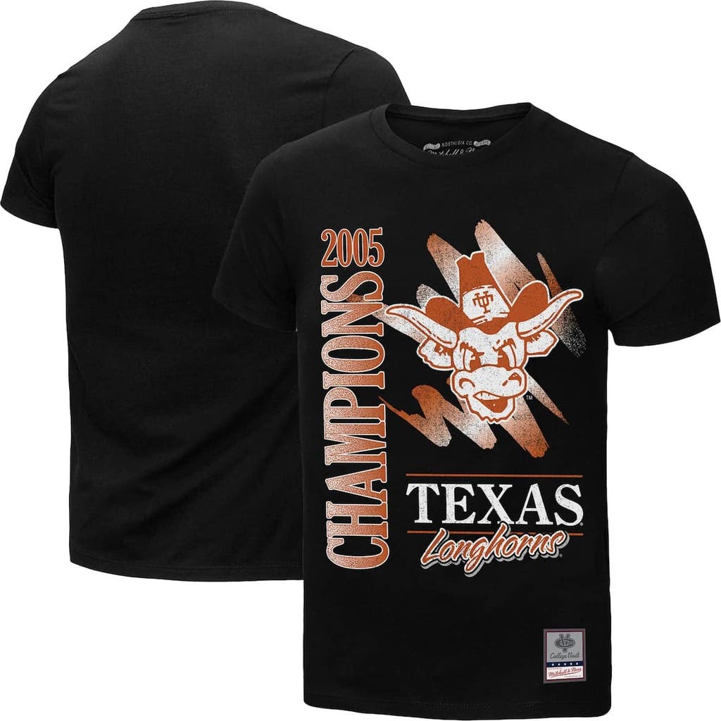 Mitchell & Ness Black Texas Longhorns Retro Brush Mineral Wash T-shirt